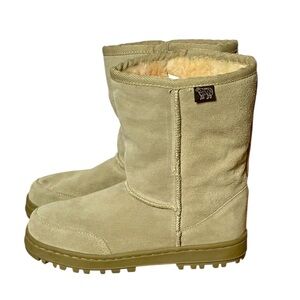 Australian Boot Company Tan Suede Leather & sheep shearling Inner Lining boots